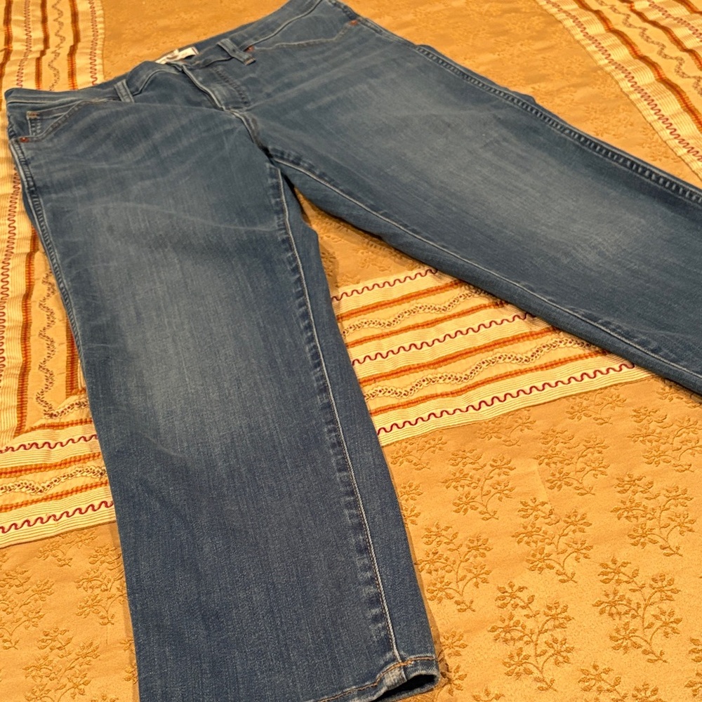 Madewell Stovepipe Blue Jeans, Cotton Blend, 30